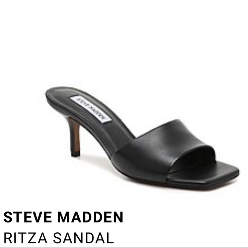 BNWT square black sandal (ritza style)